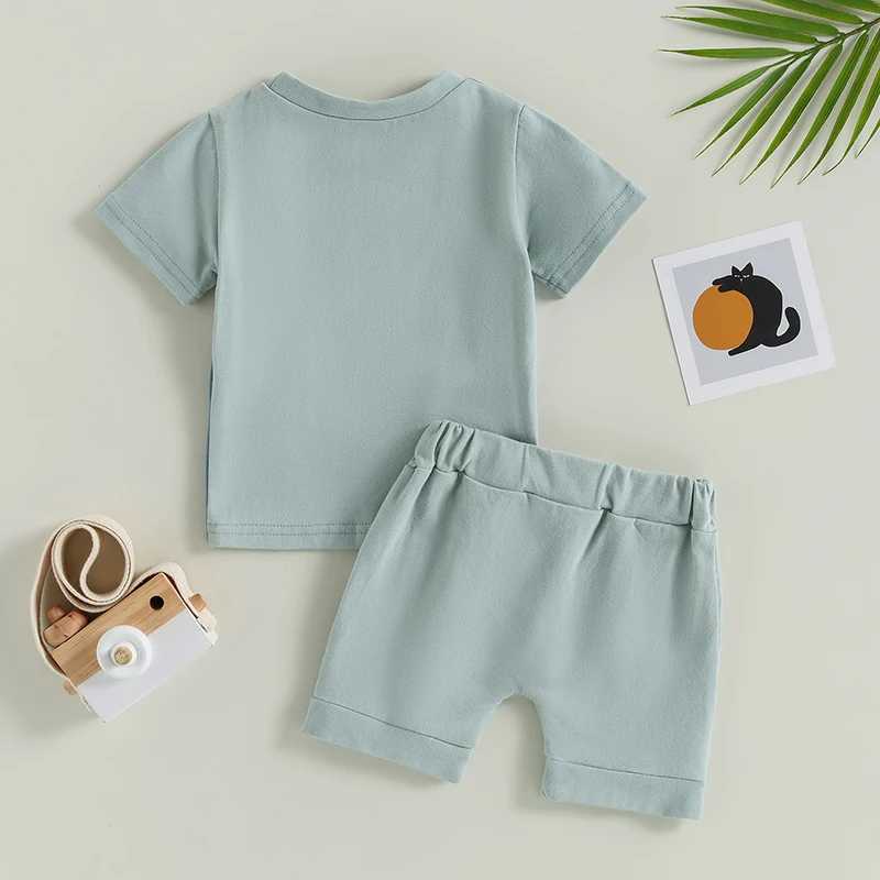 Clothing Sets 2023-03-07 Lioraitiin 0-3Years Baby Boys 2Pcs Summer Shorts Set Short Sleeve Contrast Color T-shirt Shorts Summer Outfit