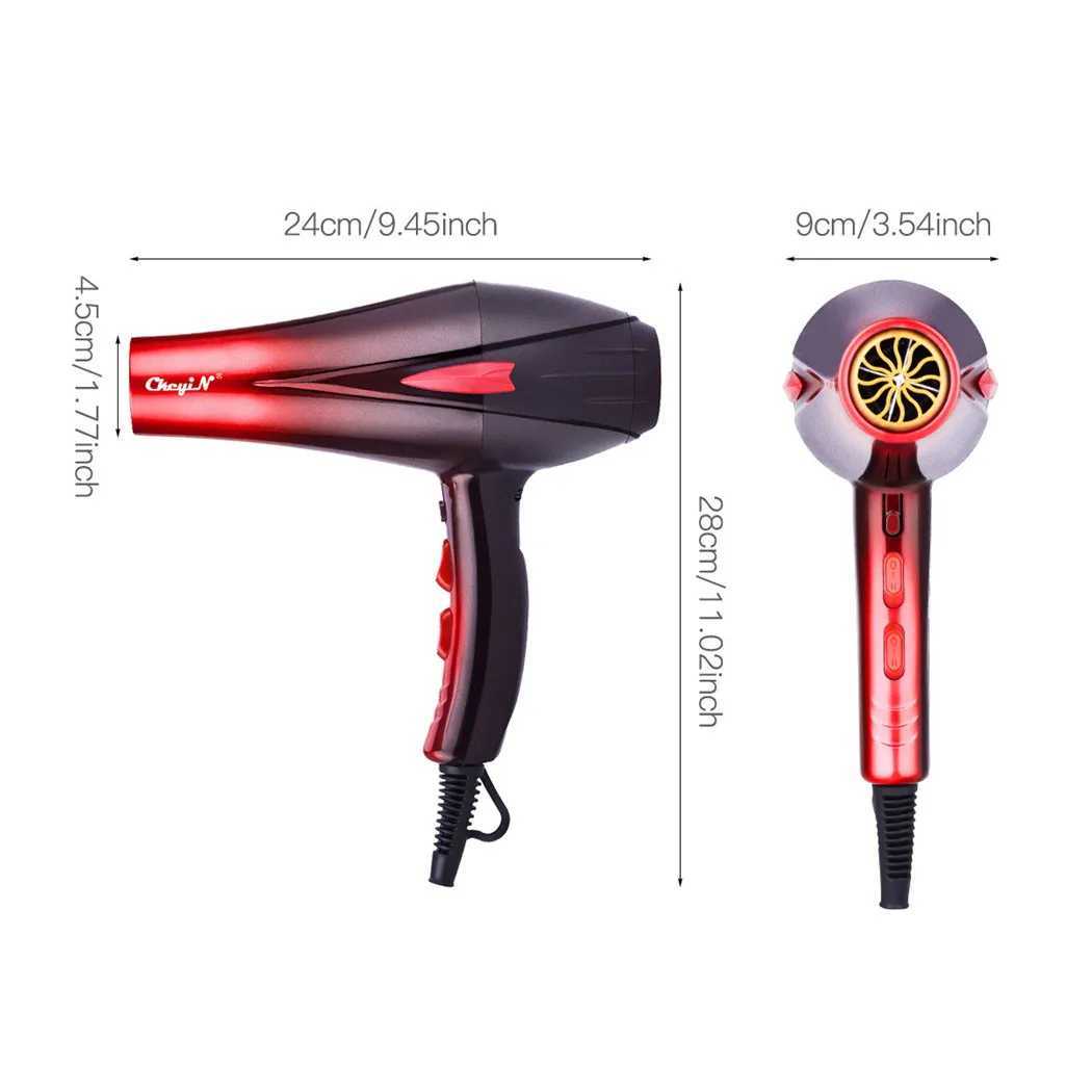 Hair Dryers CkeyiN 1200W Electric Hair Dryer Professional Blower Fast Styling Blow Dryer Hot And Cold Adjustment Air Blowers With Two NozzleL478