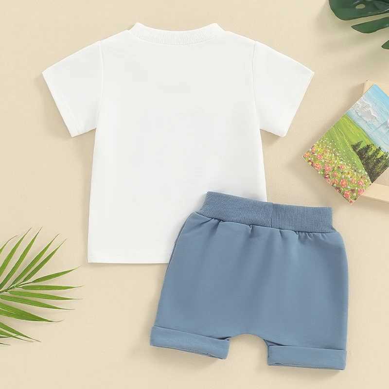 Clothing Sets 2023-12-12 Lioraitiin 0-3Y Toddler Baby Boys Summer Outfits Short Sleeve Cow Letter Print Tops and Shorts Set Clothes