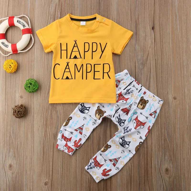 Clothing Sets Fast Shipping New Fashion Animals Newborn Baby Boys Girl Clothes Tops T shirt Pants Outfit Set Clothes
