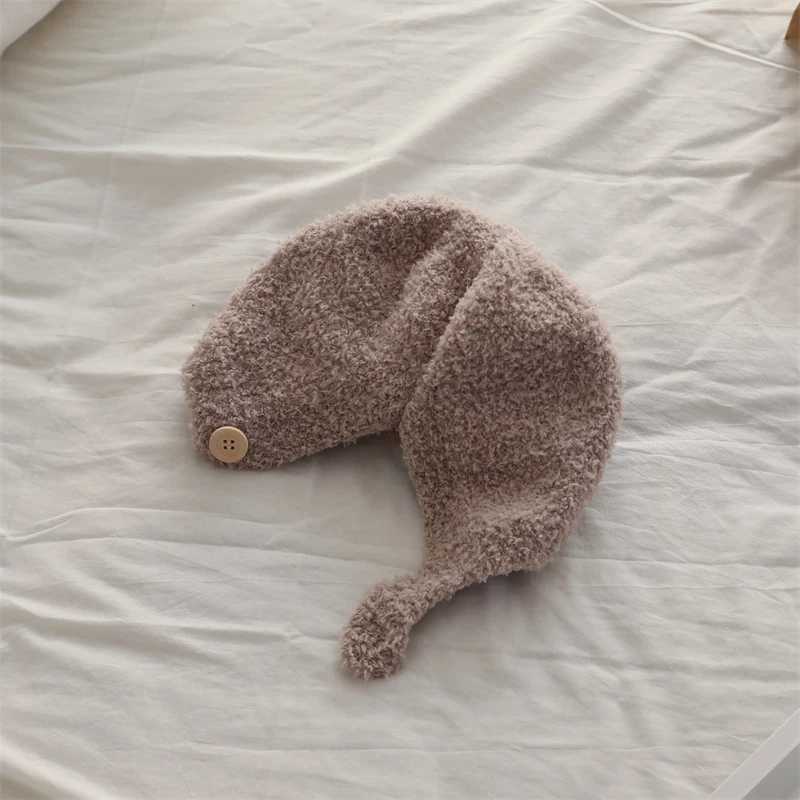 Winter Warm Preschool Girl Boy Baby Hat Wool Hemp Hat Solid Wool Ear Protection Hat with Ball Soft Newborn HatW240715