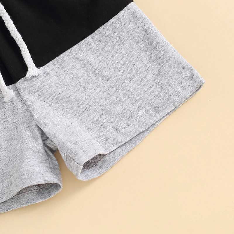 Clothing Sets Baby Boys Clothes Set Toddler Boy Contrast Color Short Sleeve T-shirt with Elastic Waist Shorts Summer Outfit 0-3Y