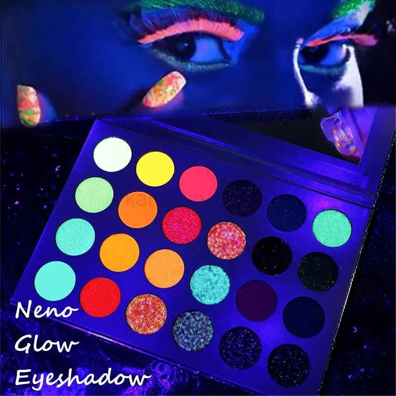 24 Color Colorful Eyeshadow Palette Neon Glow in Bright Makeup Pigmented Eye Shadow Pallet Matte Shimmer Glitter Eye CosmeticM240715