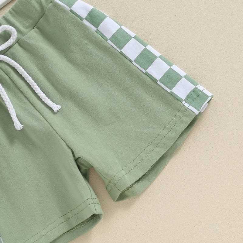 Clothing Sets 0-3Y Toddler Infant Baby Boy Clothes Sets Casual Short Sleeve Checkerboard Print T-shirt Shorts Summer Outfits Clothing