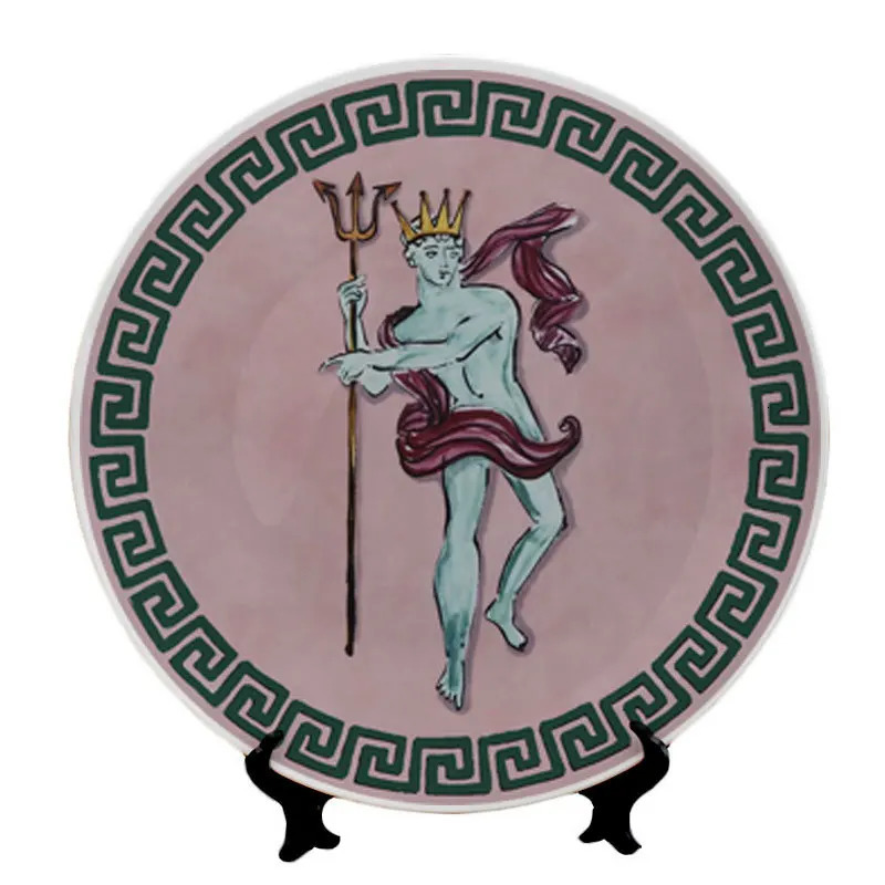 Italian Ginori 1735 Poseidon Tour Plate Ceramic Decorative Ornaments Dish Living Room Bedroom Background Wall Hanging Plate 240709