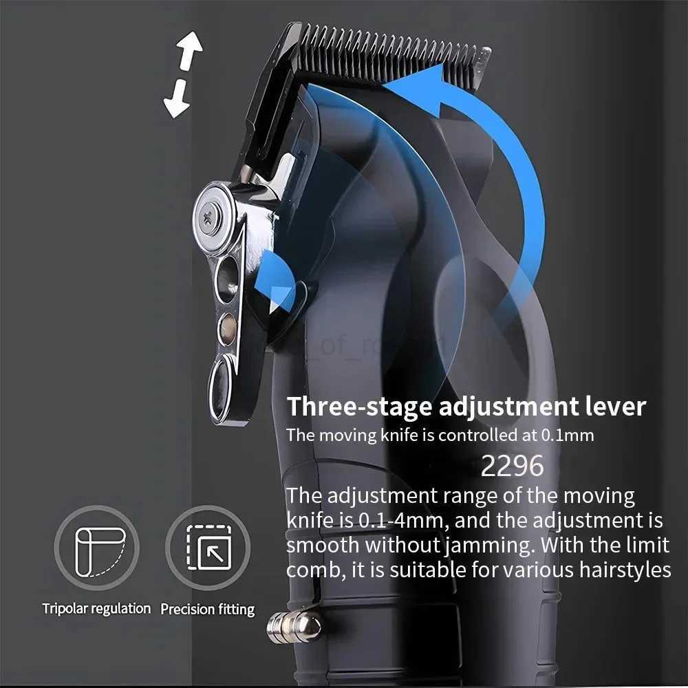 2296 Barber Cordless Hair Trimmer 0mm Zero Gapped Carving Clipper Detailer Professional Electric Hair Cutting MachineM240715