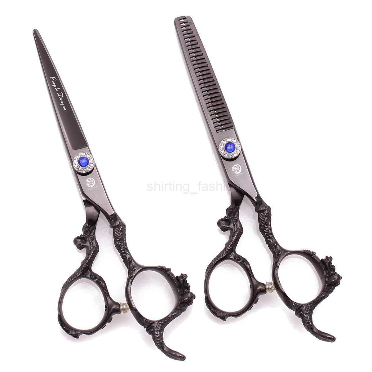 Purple Dragon Professional Hair Scissors 6 Japan 440C Hair Cutting Scissors Thinning Shears Barber Scissors Dropshipping Z9003CL240715