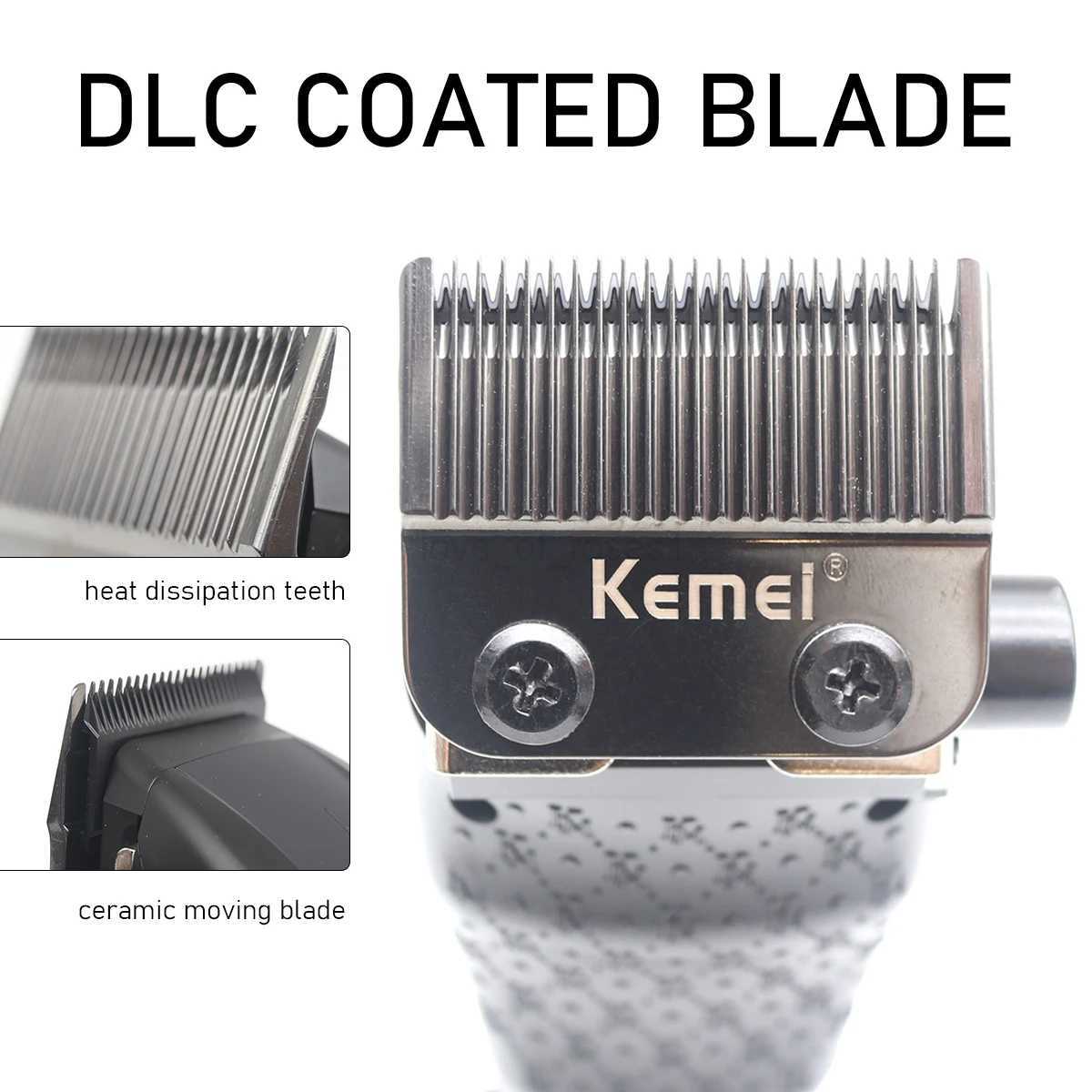 Kemei KM-2286 KM-2295 Professional Hair Cutting Machine Kit for Men DLC Hair Trimmer Machine USB Base Charger Hair ClipperM240715