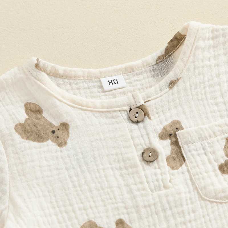 Clothing Sets New Summer Baby Clothes Suit Children Boys Fashion Bear Print Tops with Shorts 2Pcs/Sets Toddler Casual Costume Kids Clothing