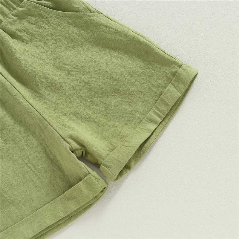 Clothing Sets Summer Kid Baby Boys Clothes Sets Toddler Outfit Solid Color Turn-Down Collar Short Sleeve Shirts+Elastic Waist Shorts 2pcs Sets