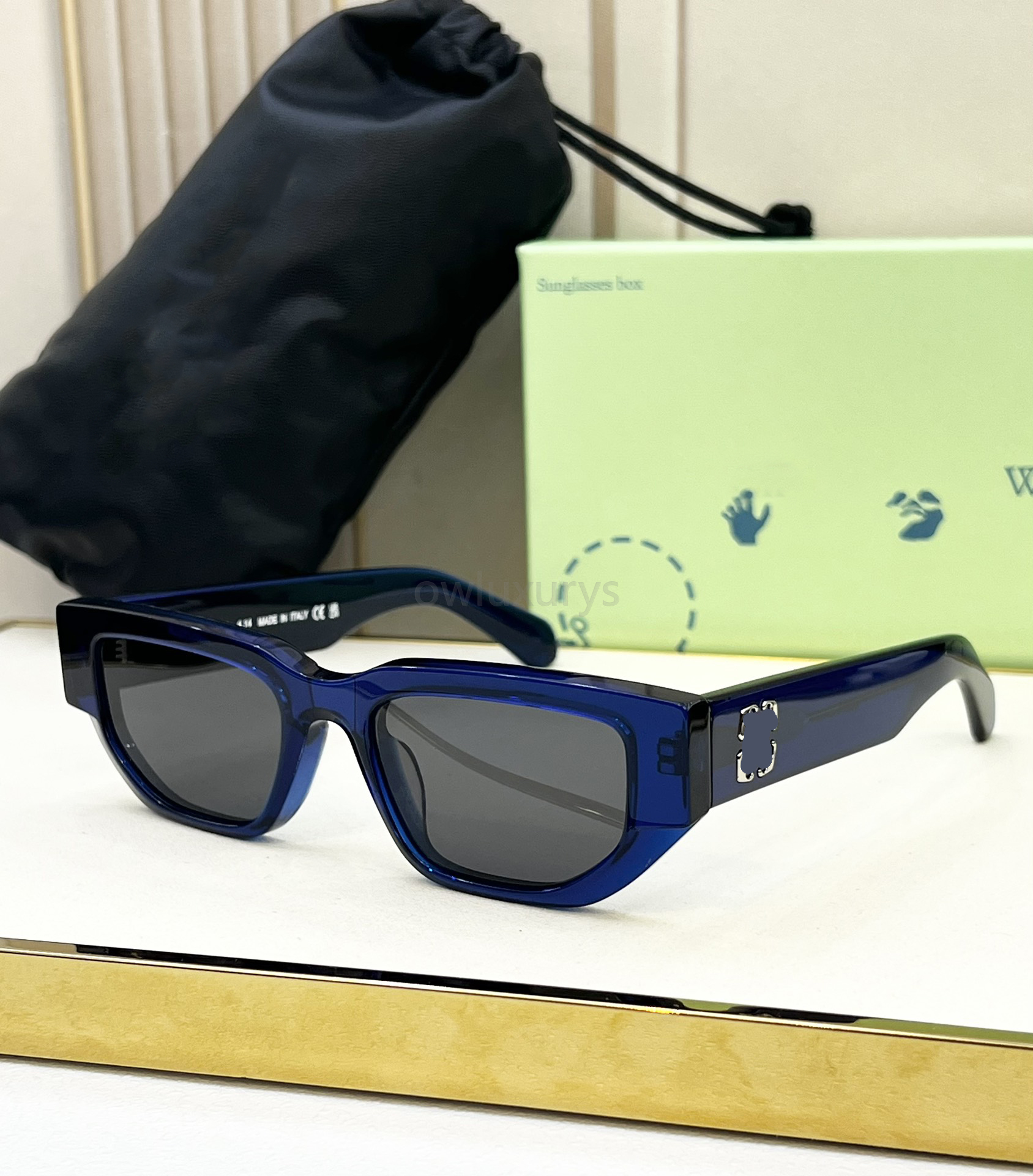 Sunglasses Fashion OFF W sunglasses Luxury cool style fashion classic thick plate black white square frame eyewear off glasses man eyeglasses uv400