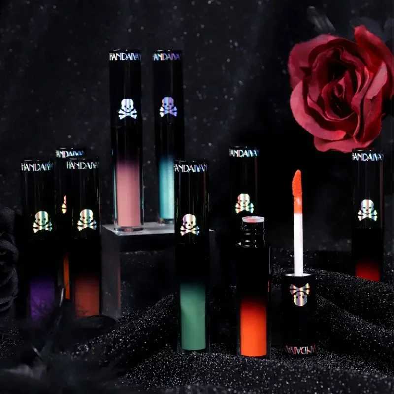 Halloween Goth Lipstick Set Long Lasting Smudgeproof Dark Matte Lip Gloss Velvet Lipsticks Black Liquid Lipstick for Halloween zxx240715