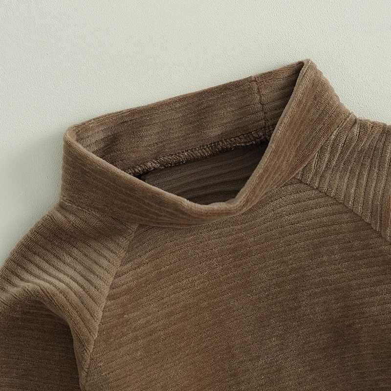 Clothing Sets 2023-06-19 Lioraitiin 0-4Years Toddler Baby Boy Girl 2Pcs Fall Outfit Striped Plush Long Sleeve Sweatshirt Solid Pants Set