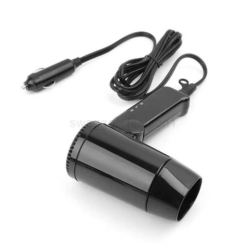 Portable 12V Hot Cold Folding Camping Hair Travel Car Dryer Blower Window Defroster Car-styling Cigarette Lighter PlugB240715