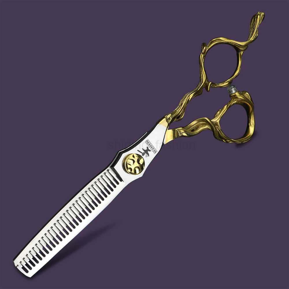 XUANFENG 6 inch imitation branch silver hair scissors 440C steel barber cutting scissors and Thinning ScissorsCL240715