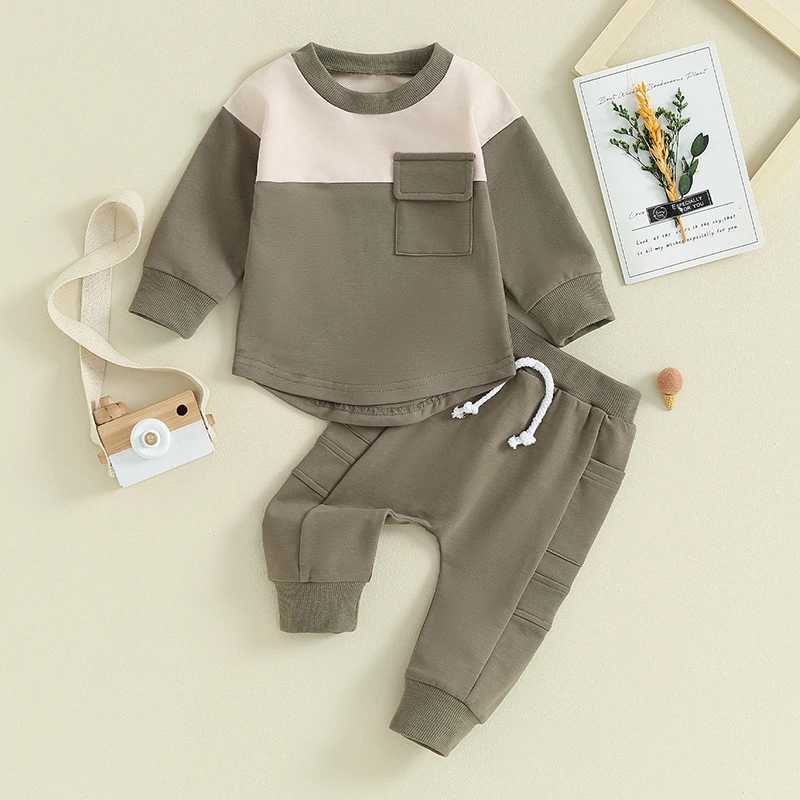Clothing Sets Spring Autumn Baby Boys Clothes Contrast Color Sweatshirt Pants 2pcs/set Cotton Suits Children Clothing Toddler Brand Tracksuits
