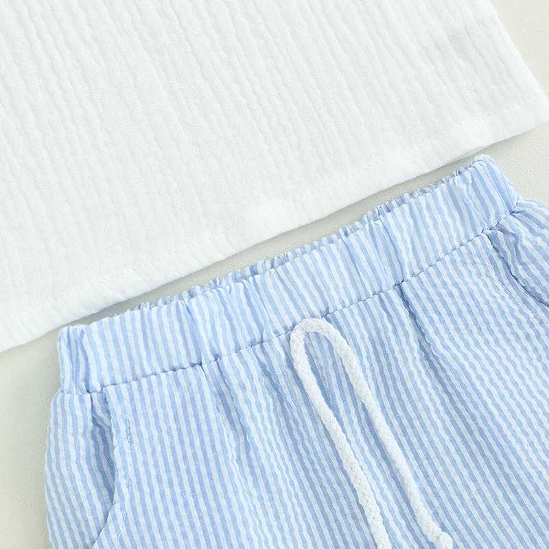 Clothing Sets Toddler Baby Boys 2PCS Casual Summer Clothes Sets Solid Color Short Sleeve Button Tops and Drstring Shorts Sets