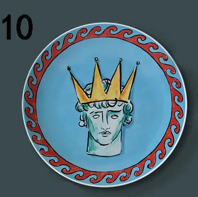 Italian Ginori 1735 Poseidon Tour Plate Ceramic Decorative Ornaments Dish Living Room Bedroom Background Wall Hanging Plate 240709