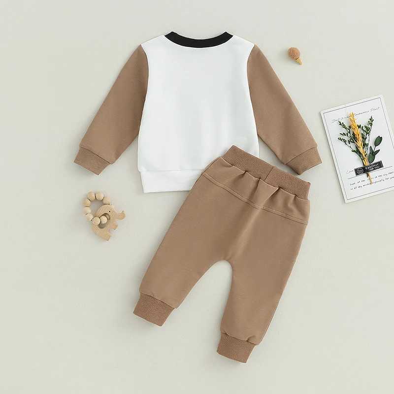 Clothing Sets 2023-07-11 Lioraitiin 0-3Years Baby Fall Outfits Long Sleeve Letter Print Loose Tops and Pants Set Toddler Warm 2Pcs Clothes Set