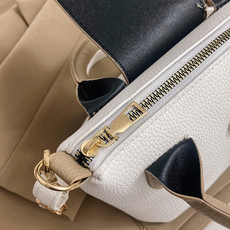 2025 Designer and versatile Fashionable 3 hand-held small for women, new color contrasting casual bucket bag, 2023 summer niche simple crossbody bag w