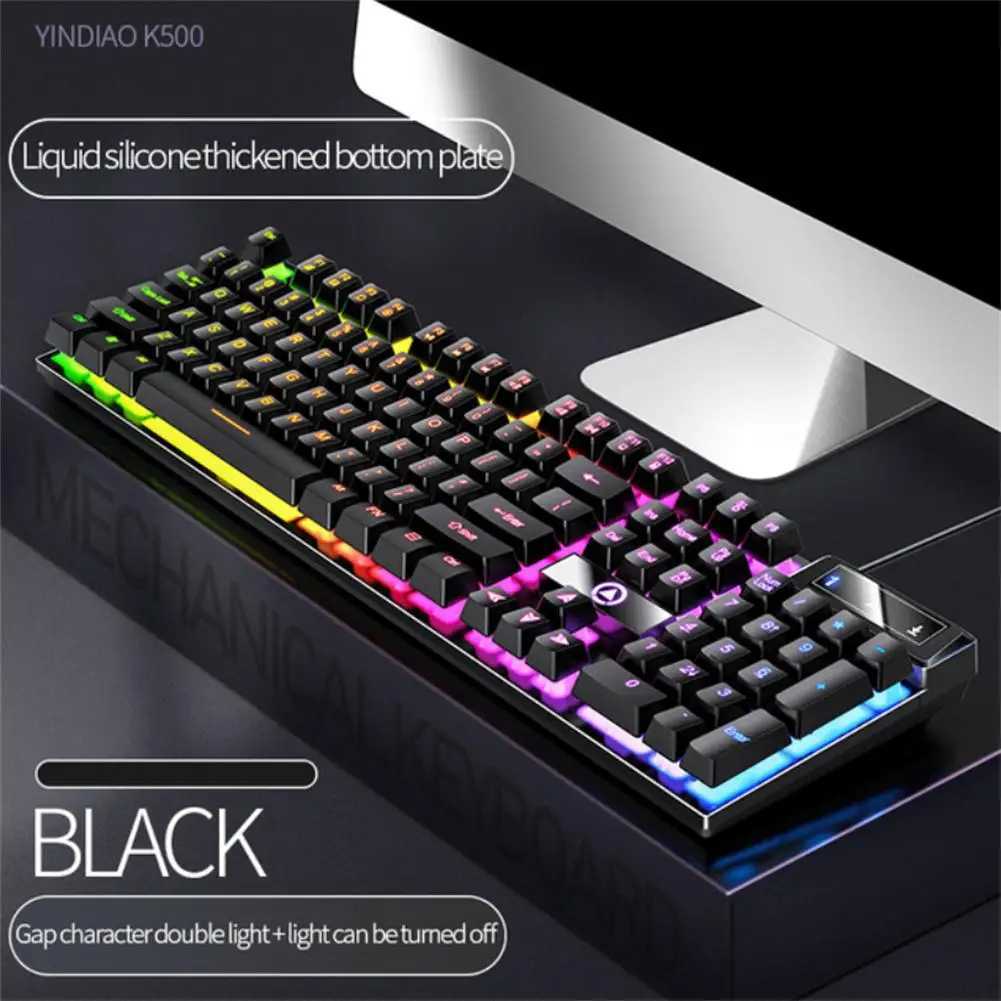 K500 Gaming keyboard 104 Keys Wired Gaming keyboard Backlit Mechanical Desktop Computer Keyboard for Desktop Laptop PC GamersM240715