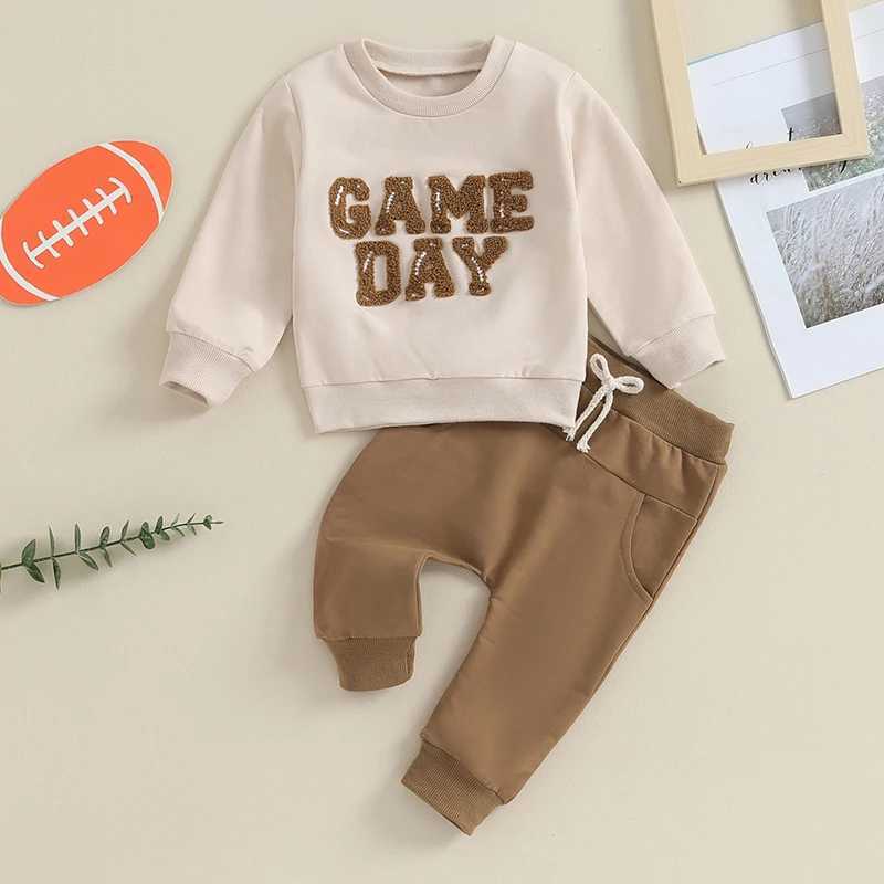 Clothing Sets 2023-09-21 Lioraitiin 3M-3Y Toddler Baby Boys Fall Outfits Fuzzy Letter Embroidery Long Sleeve Sweatshirt and Pants Clothes Set