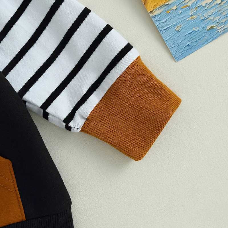 Clothing Sets Autumn Newborn Infant Baby Boy Fall Outfits Striped Long Sleeve Contrast Color Hoodie + Pants Set Toddler Clothes