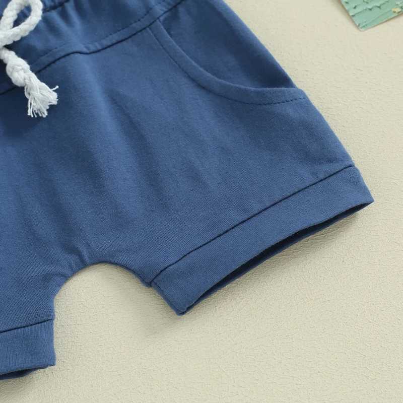 Clothing Sets Baby Boy Summer 2 Piece Set Round Neck Short Sleeve Letter Print Tops + Elastic Waist Shorts Little Brother Outfit