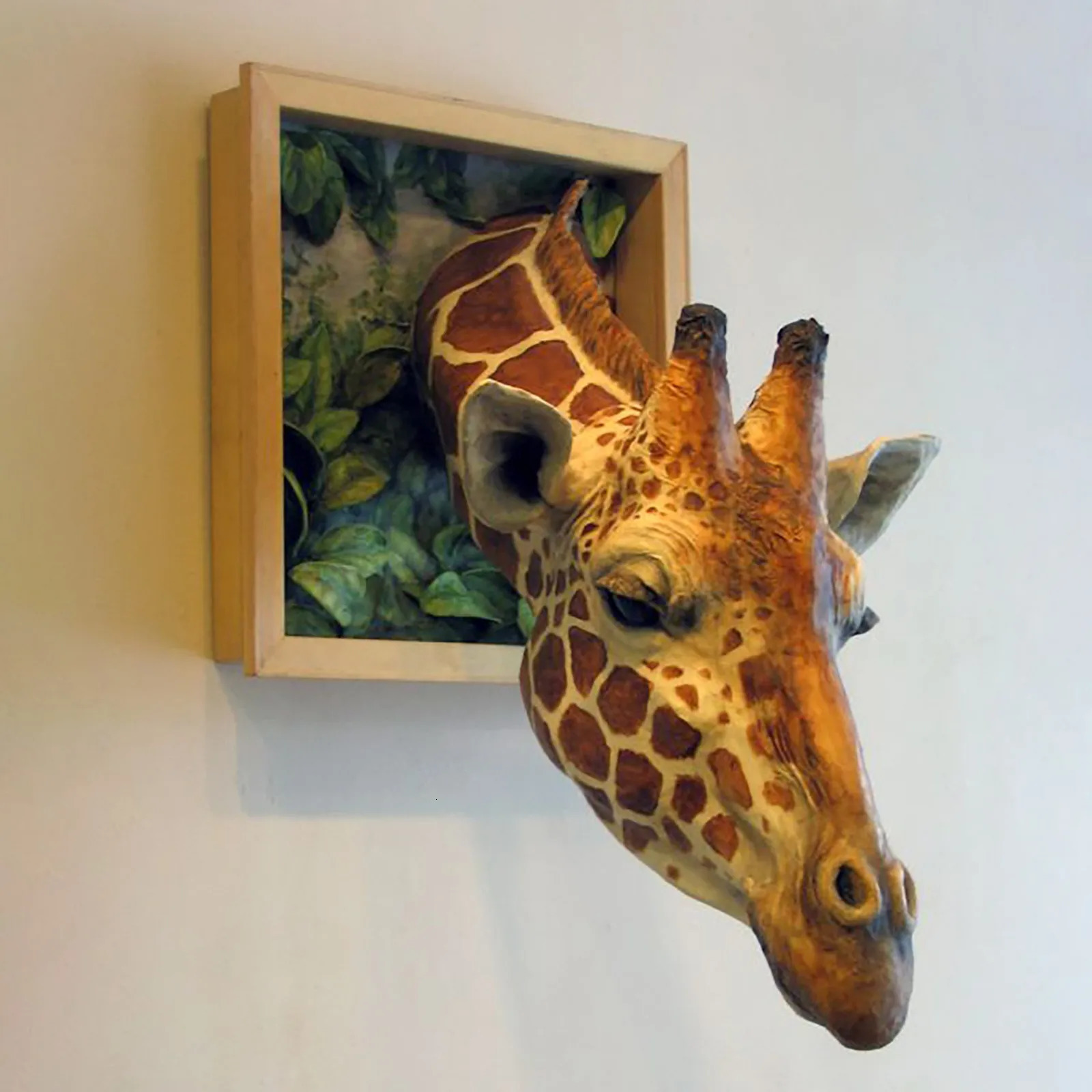 Giraffe Head Wall Hanging Decorations 3d Wall Mounted Giraffe Sculpture Wall Art Life-like Animal Statue Ornaments For Home 240708
