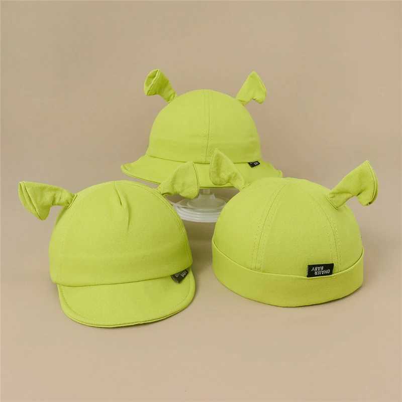 Neutral Monster Shrek Hat for Children Girls and Boys Halloween Hat Green Bucket Hat Party Fun Skeleton Bini Green Fishermans HatW240715