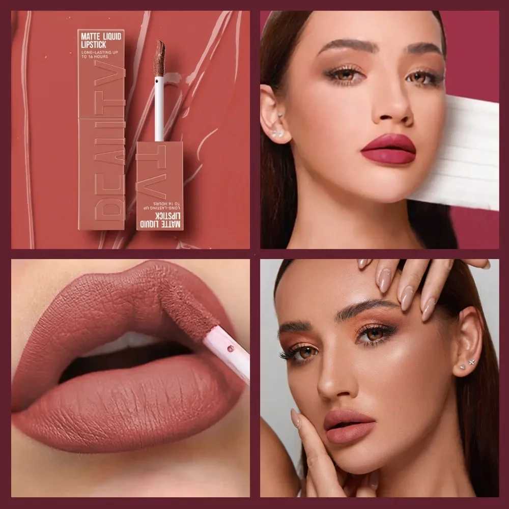 Cheap Matte Ink Liquid Lipstick Non-stick Cup Long Lasting Velvet Nude Lip Gloss Waterproof Lips Tint Waterproof Korean Make Up zxx240715