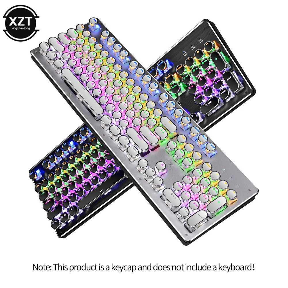 104Pcs/Set Universal Round Key Cap Keycaps for Cherry MX Mechanical Keyboard Backlit Design High-Quality PBT MaterialZ240715