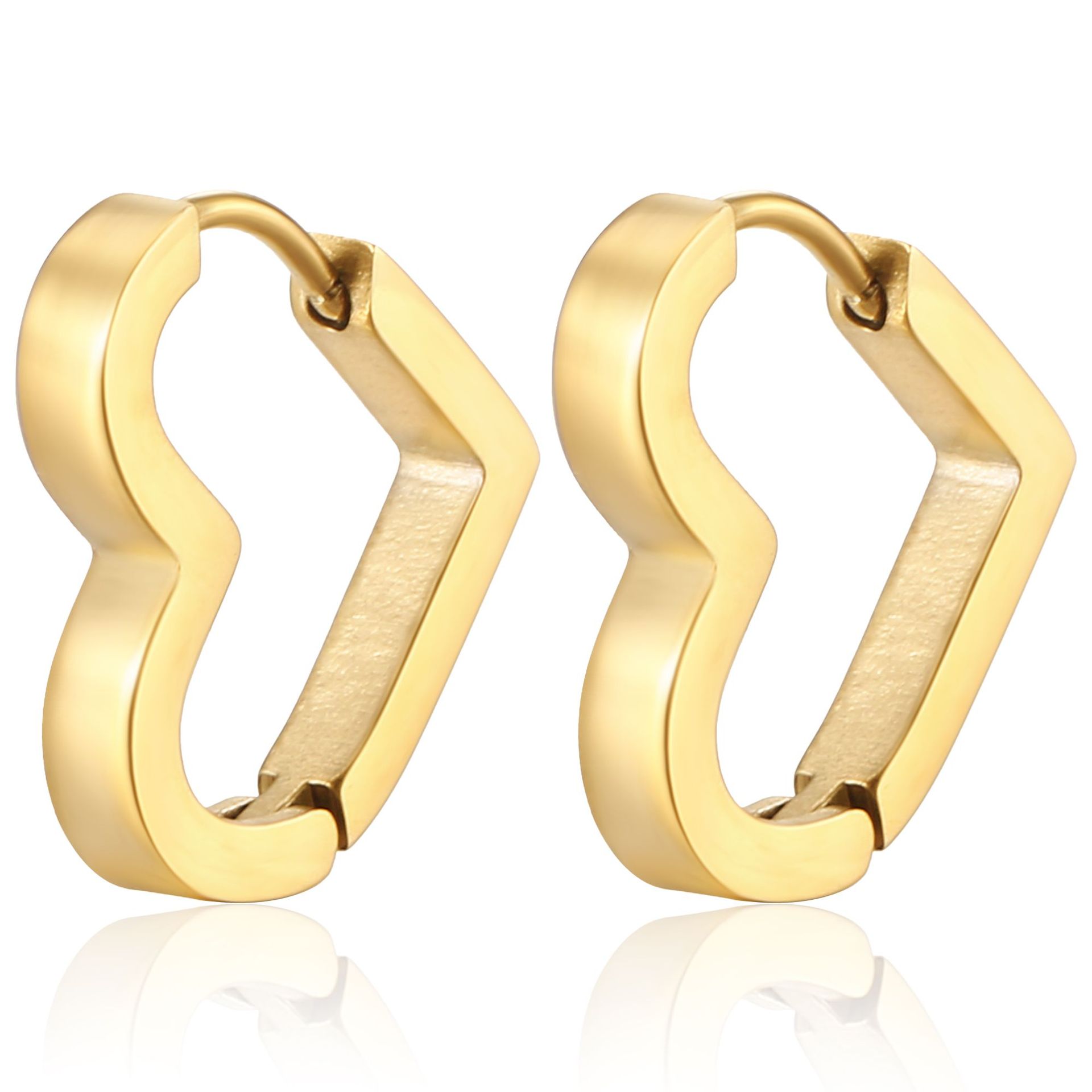 Allergy Free Stainless Steel Stud Earrings Hoop Designer Jewelry Gold Geometric Star Heart Square Rhombus Buckle Earring Cuff Dangle Woman Fashion Fin
