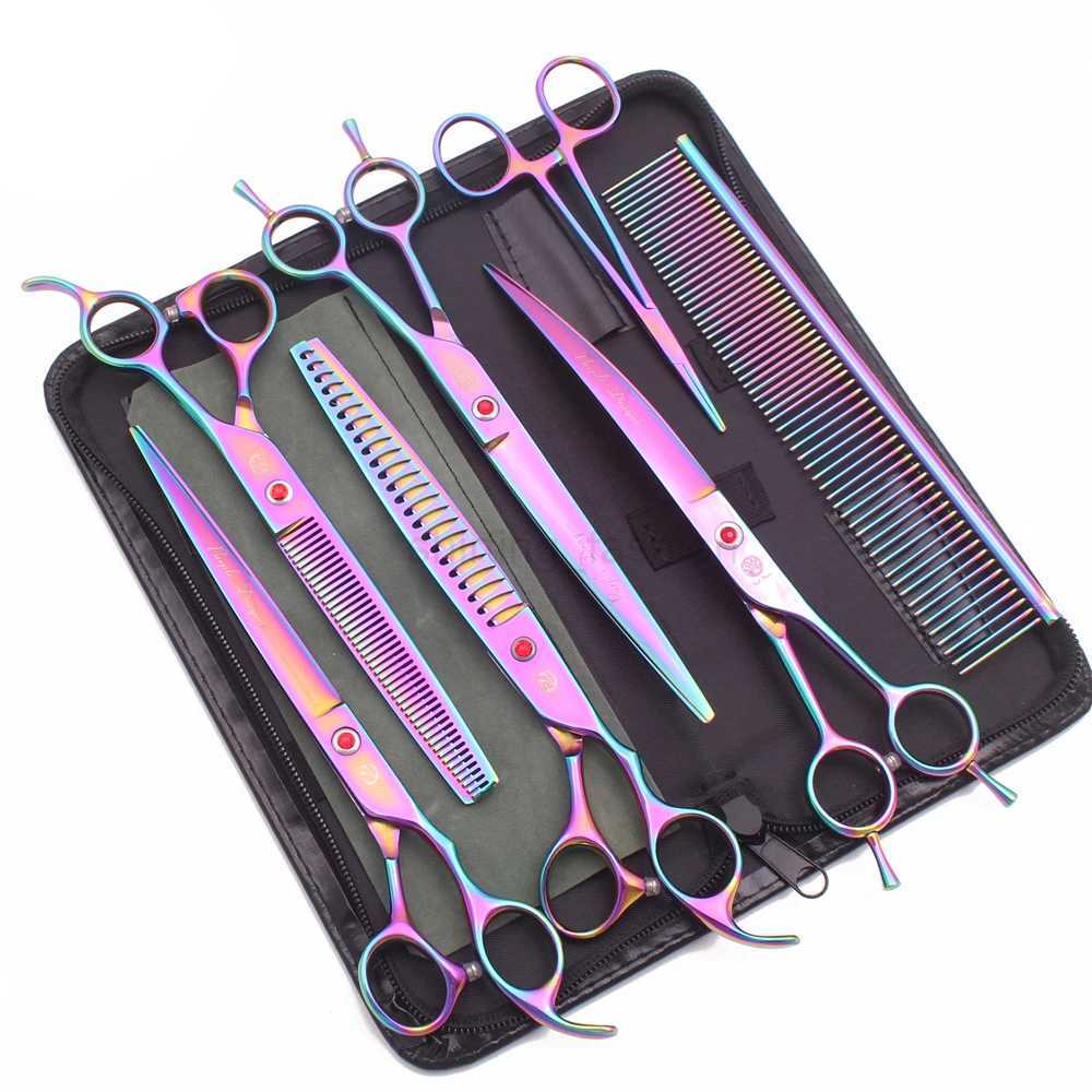 Purple Dragon 8 Inch Dog Grooming Scissors Thinning Shears Professional Cat Pet Scissors Hair Cutting High Quality Z3015-bCL240715
