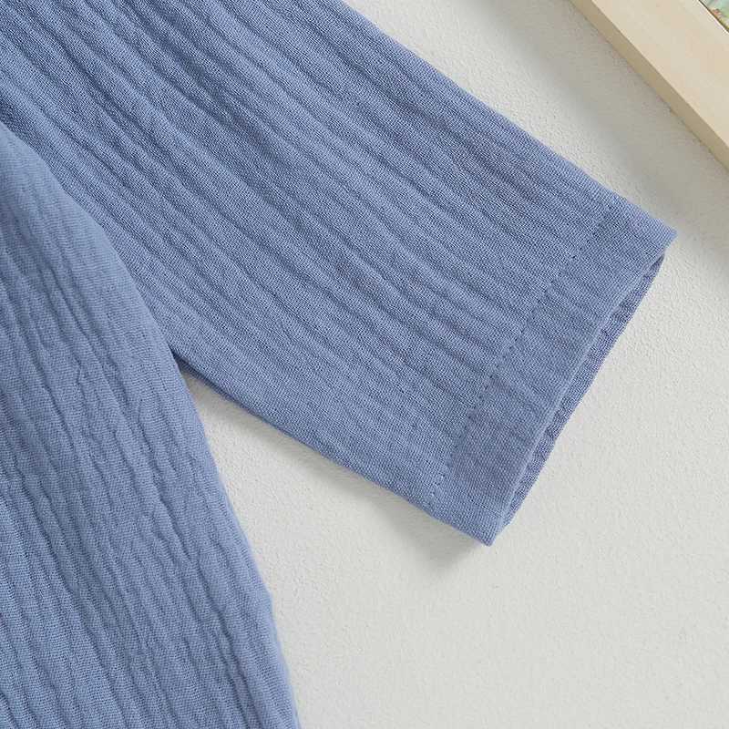 Clothing Sets 2023-06-11 Lioraitiin 0-4Years Kids Boys Fall Casual Outfits Solid Buttons Long Sleeve Shirts Tops Long Pants 2Pcs Clothes Set