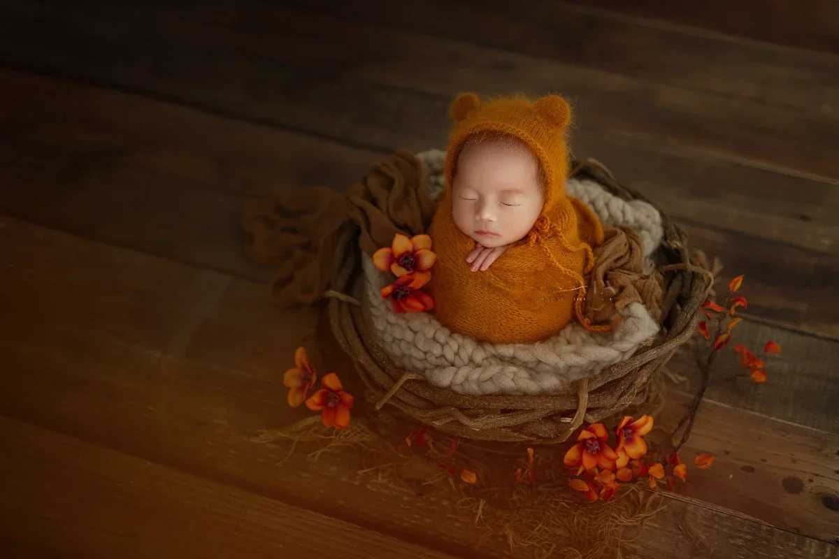 Newborn Wool Hat Newborn Photography Props Knit Baby Girl Boy Hat Baby Photography Props AceessriesXJ240715