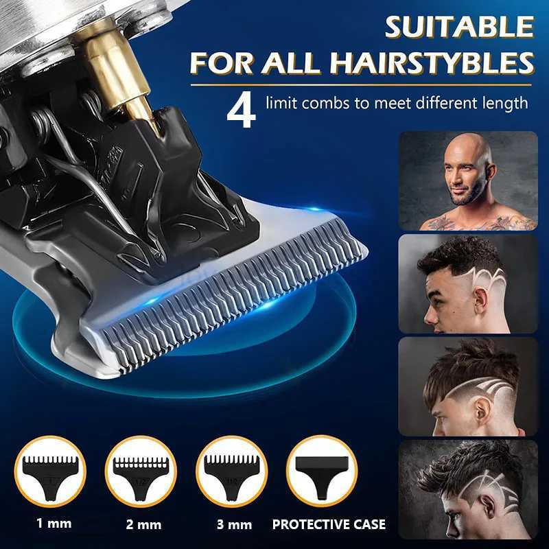 Free Shipping Digital Display Waterproof Cutting Grooming Kit Barber Mens Hair Trimmer Clipper Shaver Cutter Cutting MachineM240715