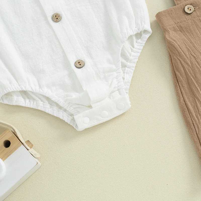 Clothing Sets Baby Boy Gentleman Outfit Clothes Solid Color Short Sleeves Romper with Bow Tie and Overalls Shorts Set for Formal Wear