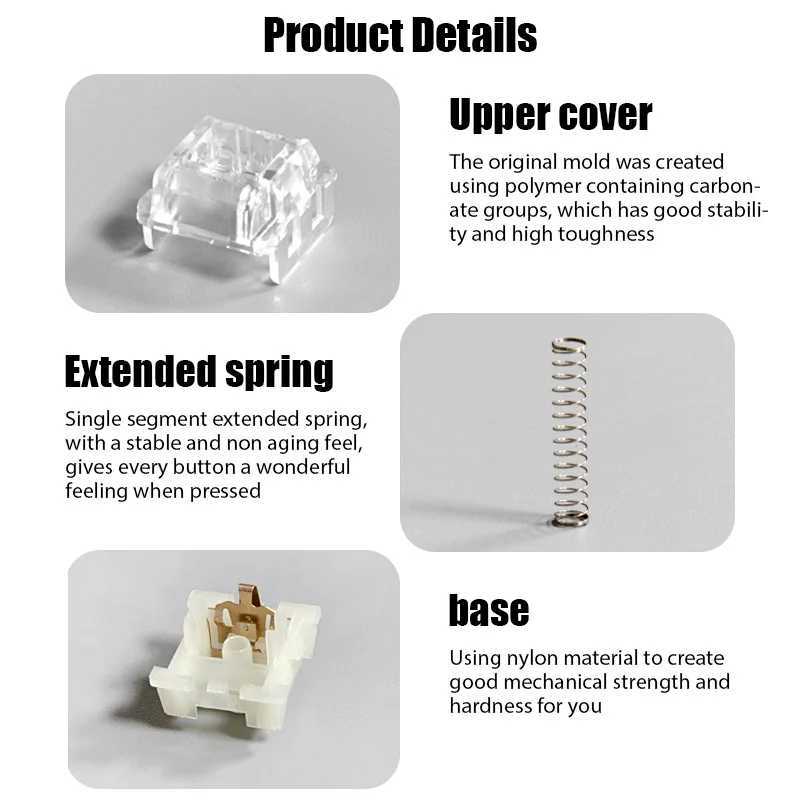 GGBOY Kang White V3 Switches Mechanical Keyboard Linear Switch 3 Pin Custom Cherry RGB SMD Gaming Compatible Hot Swap MX SwitchM240715