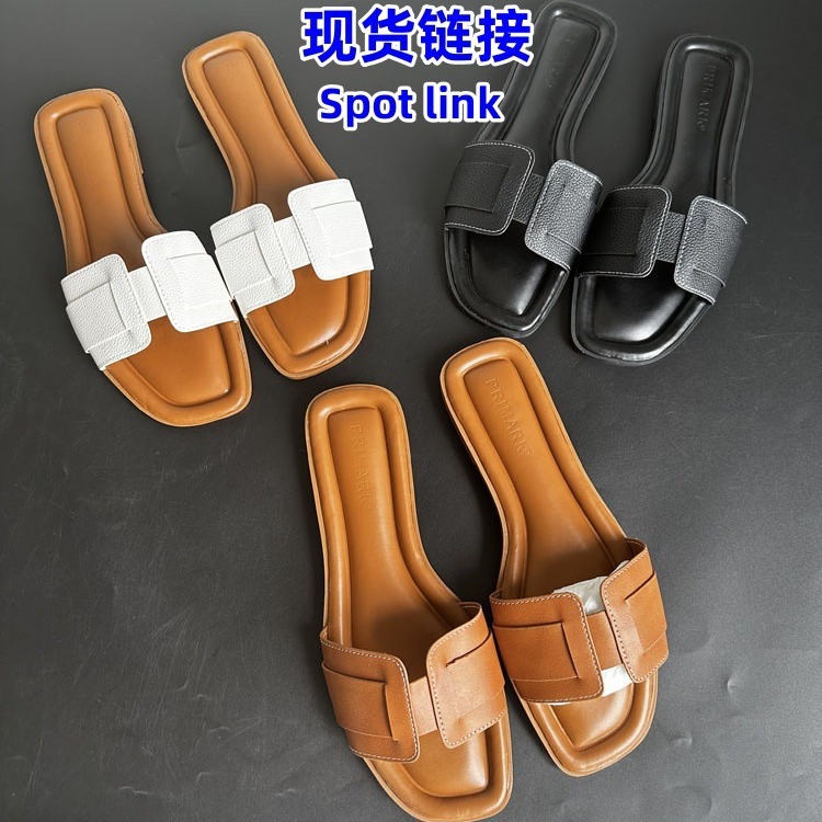 2024 New Designer Comfortable Flat Slippers 36-41 Large Women's Shoes