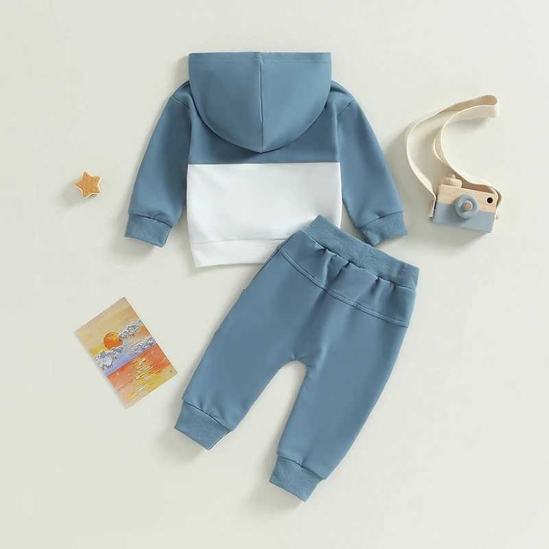 Clothing Sets Toddler Baby Boys Fall Clothes Sets Baby Clothing Set Kids Long Sleeve Contrast Color Hooded Tops Pants 2Pcs Suits Outfits