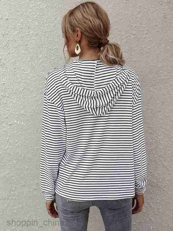 Women Hoodies Sweatshirts Stripe top women's brand women's loose sweater Woman jogging suit