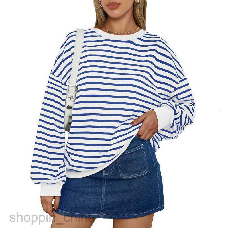 Women Hoodies Sweatshirts women's autumn and winter new striped long sleeved round neck sports shirt Y2K hoodie Woman jogging suit