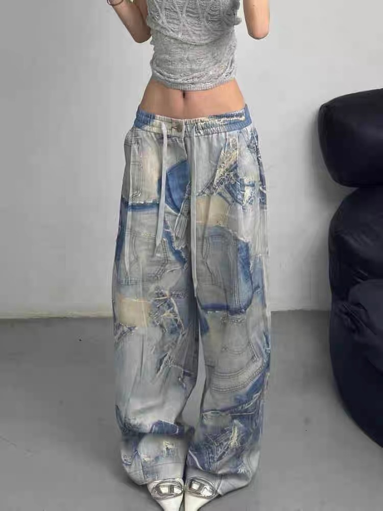 designer women jeans brand clothing ladies fashion Gradient color high waist wide leg jeans and trousers Dec 25