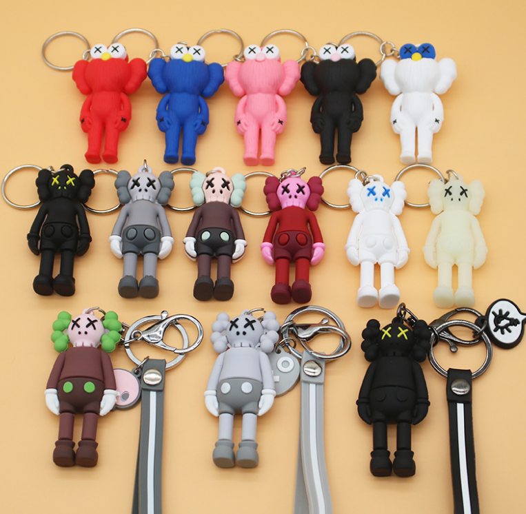 Luxury Designer Keychain Wallet Sesame Street Cartoon Doll Keyring Sesame Street Kaws Keychain Keyring Holder Fashion Desiger Key Chains Jewelry Accessories