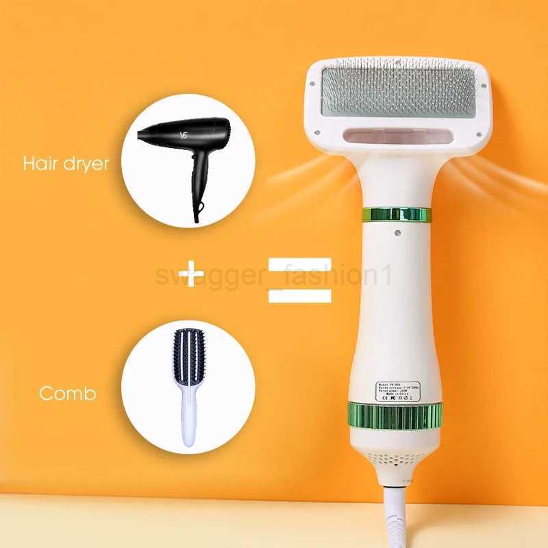 Pet Hair Dryer 2 with Slicker Brush Grooming for Cat and Dog Brush Professional Home Grooming Furry Drying Portable Dog BlowerB240715
