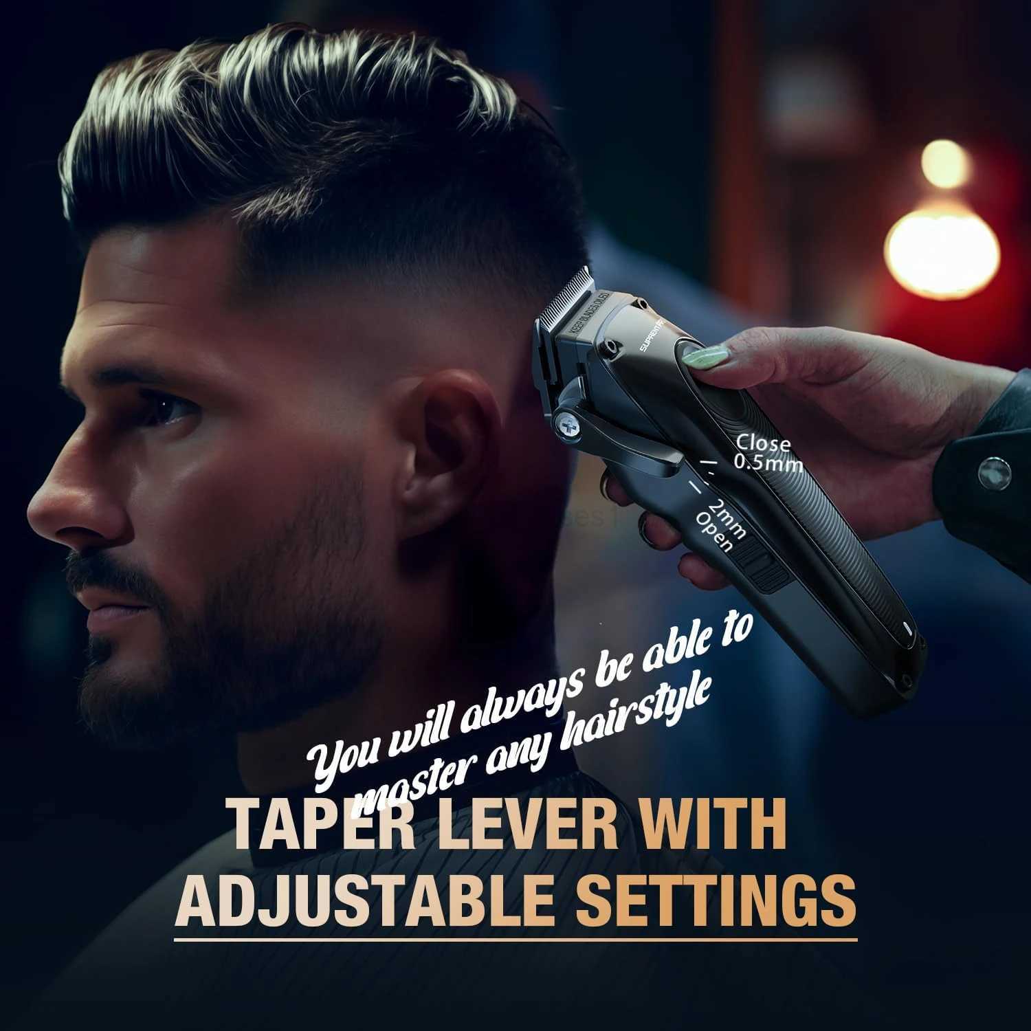 Professional Hair Clippers for Men-DLC Coated with Power Compensator Motor-Cordless Hair Trimmer Set for BarbersM240715