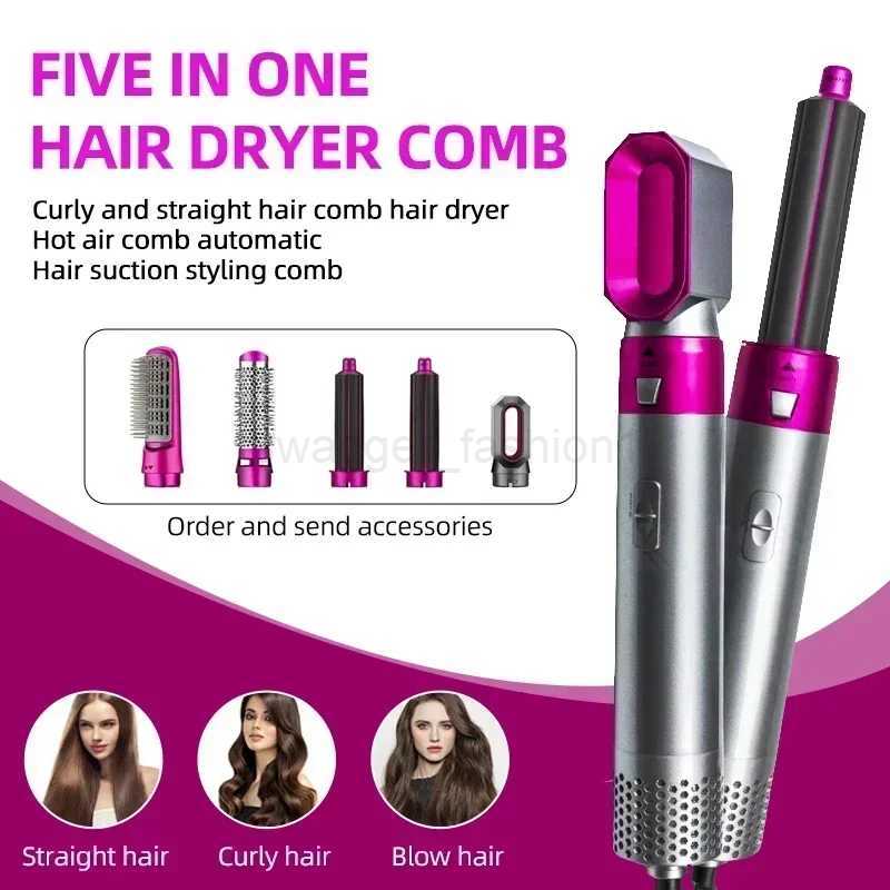 Hot Air Brush 5 in 1 Hair Dryer Brush Negative Ionic Detachable Hair Dryer Styler Air Culer Wand Hair Straightener Brush BlowB240715