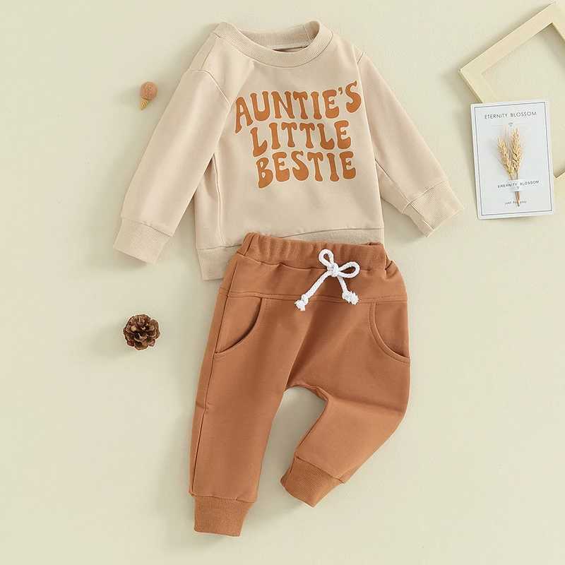 Clothing Sets 2023-09-21 Lioraitiin 0-3YToddler Baby Boy Clothes Set Letter Print Long Sleeve Pullover Top Sweatshirt Pant Fall Winter Outfits