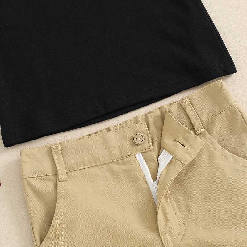 Clothing Sets 1-5Y Boys Clothing Sets Summer Short Sleeve Shirt Tops Solid Color Shorts Kids Clothes Casual Clothing Sets for Children